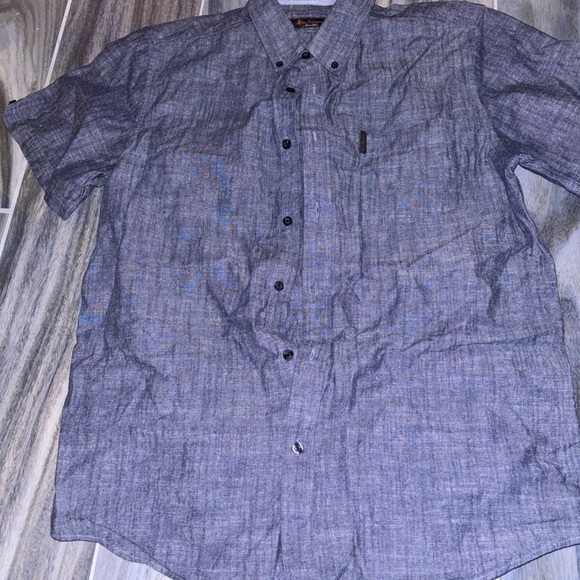 Ben Sherman Navy Solid short sleeve Button-Up Shirt - Picture 5 of 6